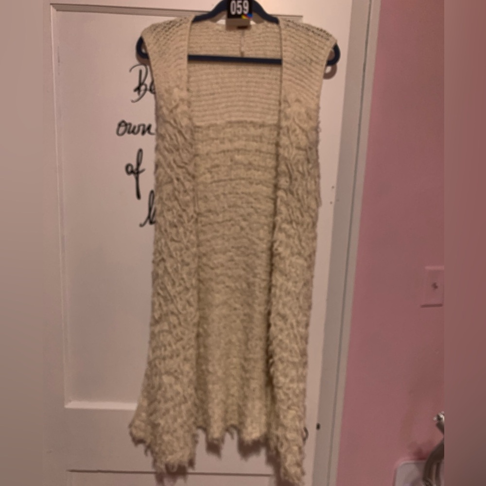 Free people cream colored vest size small